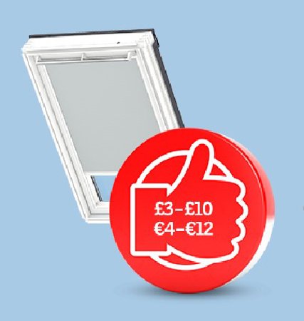 Velux Rewards receive £3-£40 voucher on every purchase